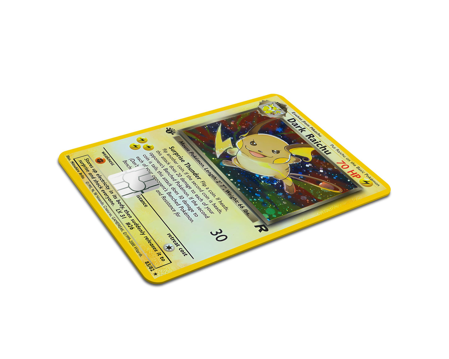 Anime Town Creations Credit Card Dark Raichu Pokemon Card Full Skins - Anime Pokemon Credit Card Skin