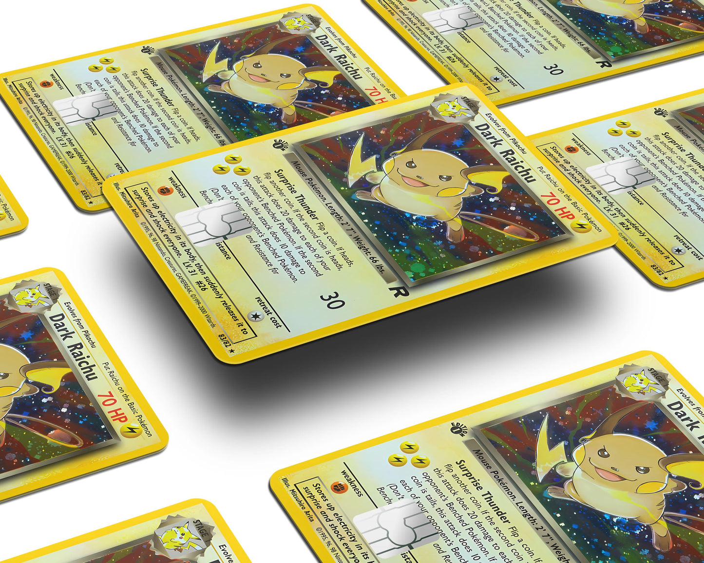 Anime Town Creations Credit Card Dark Raichu Pokemon Card Window Skins - Anime Pokemon Credit Card Skin