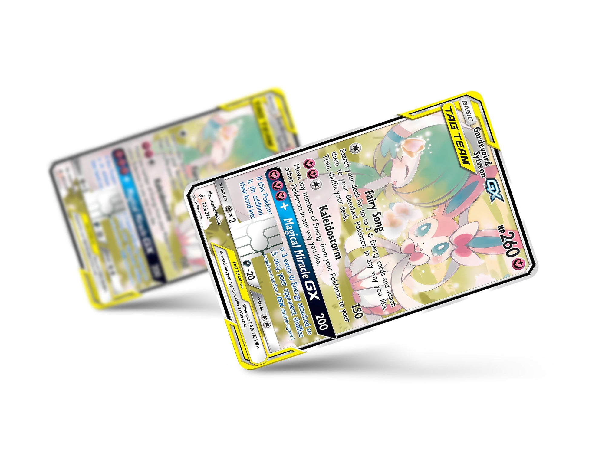 Anime Town Creations Credit Card Gardevoir & Sylveon Pokemon Card Full Skins - Anime Pokemon Credit Card Skin