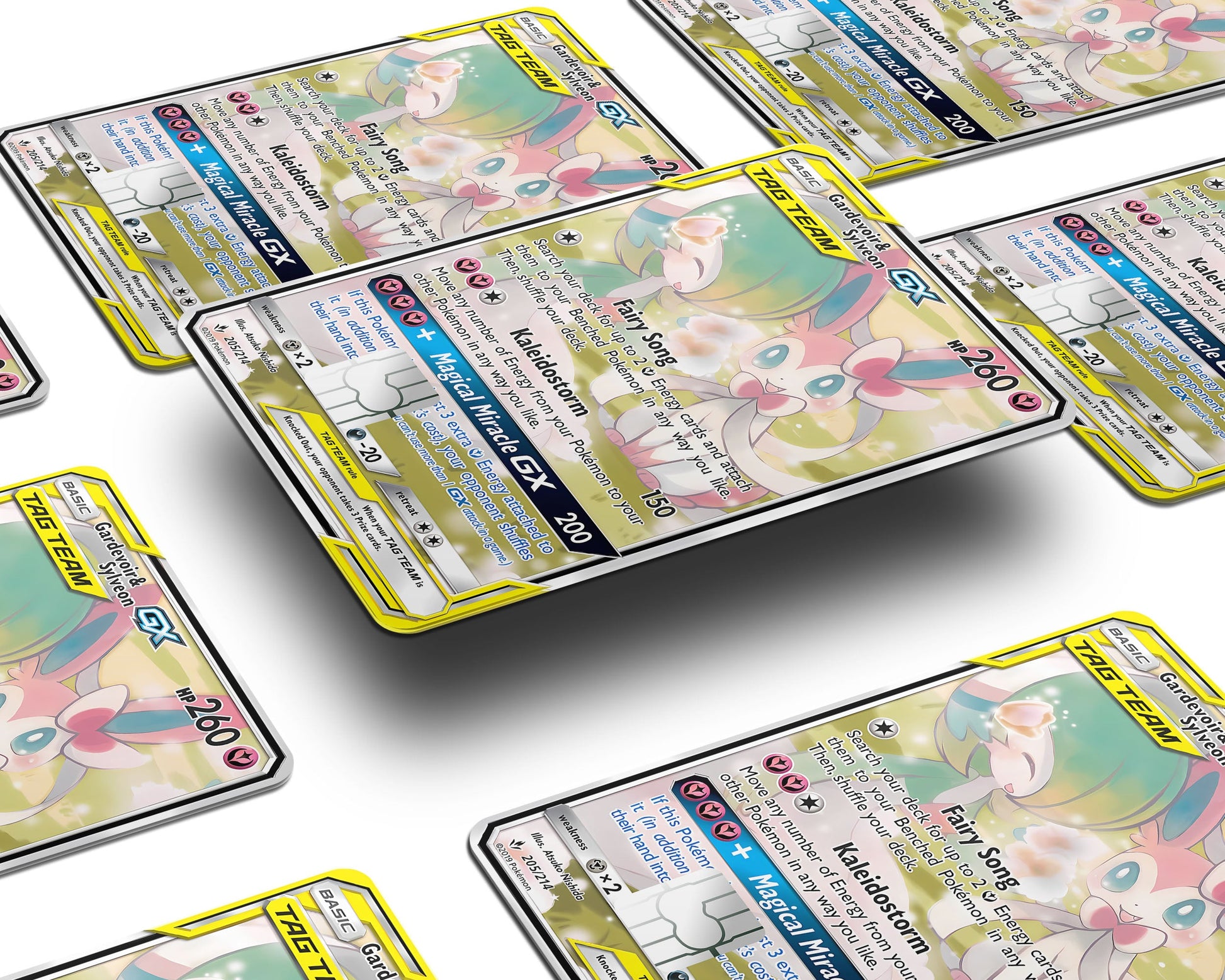 Anime Town Creations Credit Card Gardevoir & Sylveon Pokemon Card Window Skins - Anime Pokemon Credit Card Skin