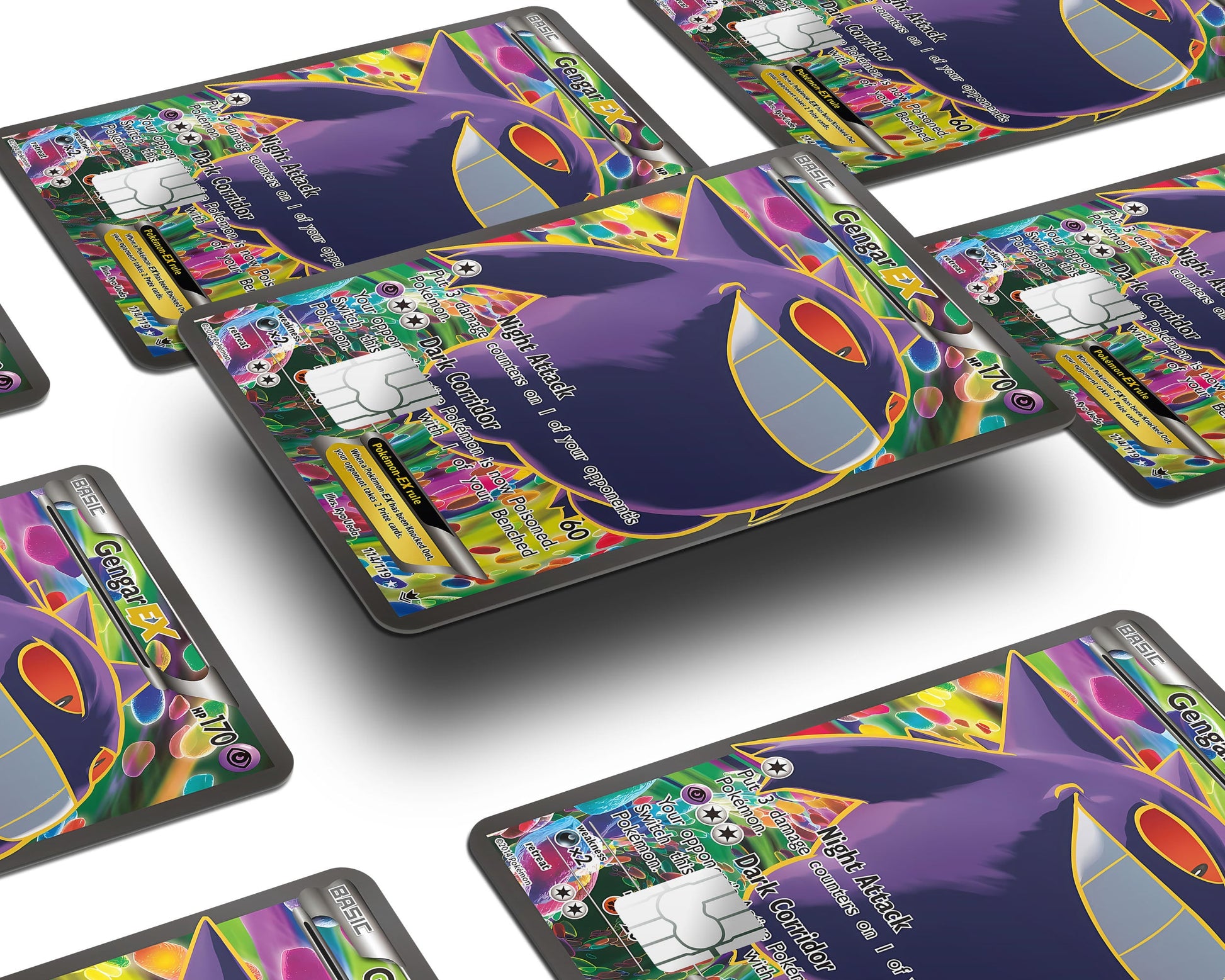 Anime Town Creations Credit Card Gengar EX Pokemon Card Window Skins - Anime Pokemon Credit Card Skin