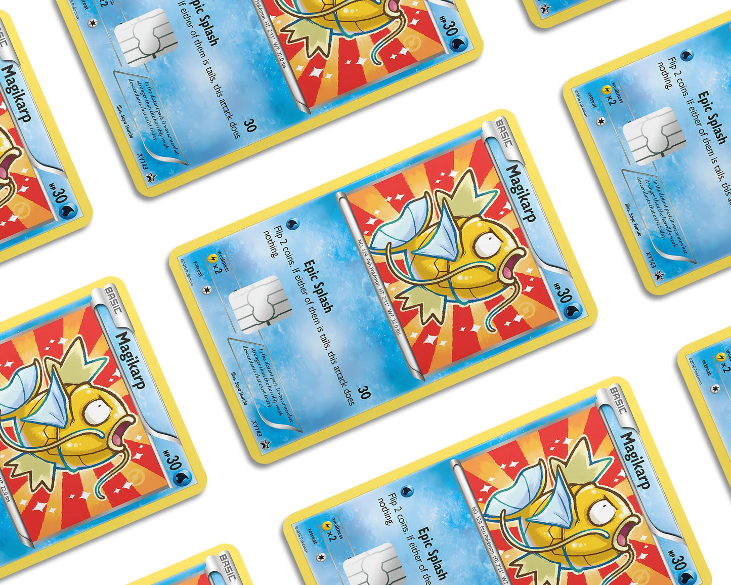 Anime Town Creations Credit Card Gold Magikarp Pokemon Card Window Skins - Anime Pokemon Credit Card Skin