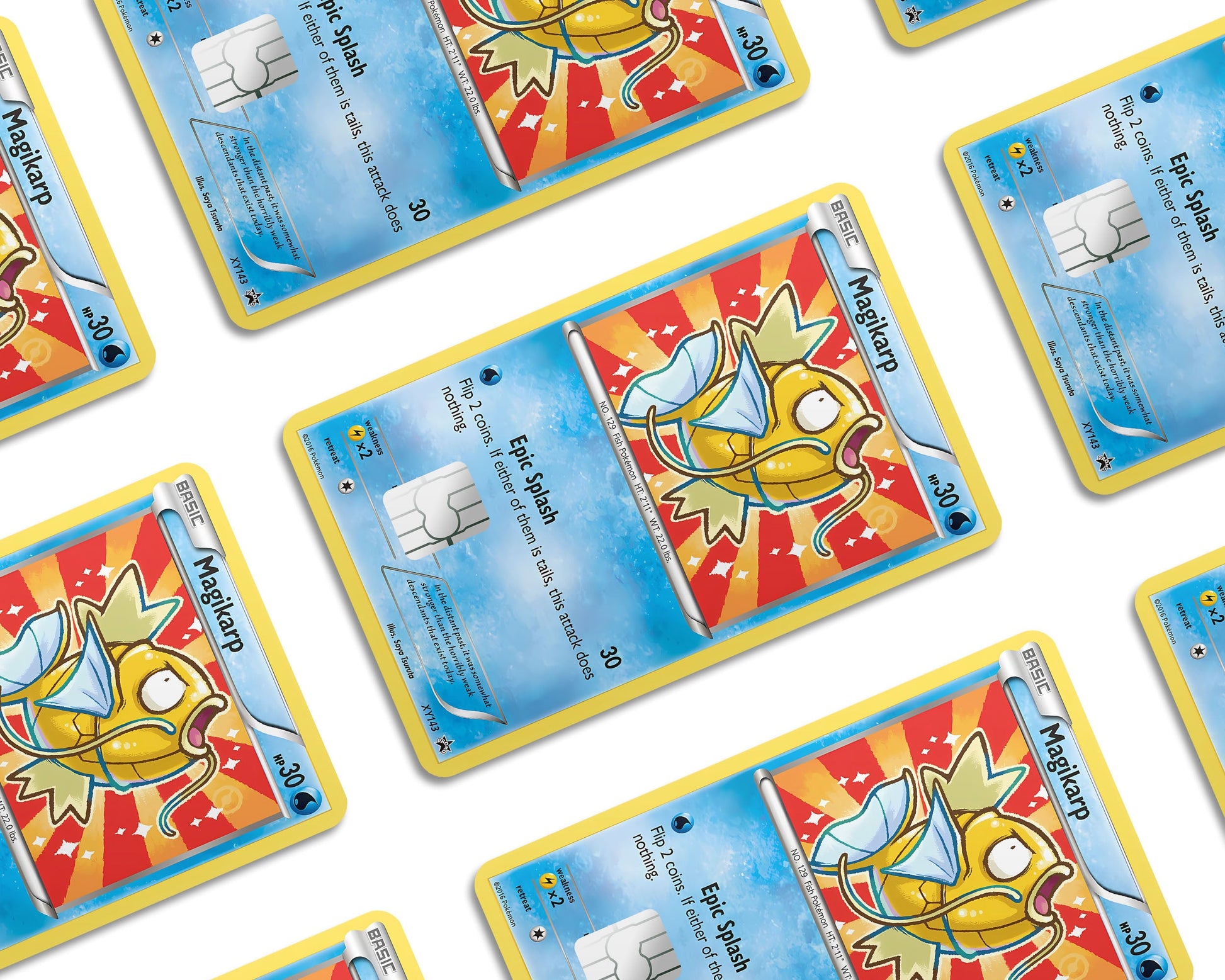 Anime Town Creations Credit Card Gold Magikarp Pokemon Card Window Skins - Anime Pokemon Credit Card Skin