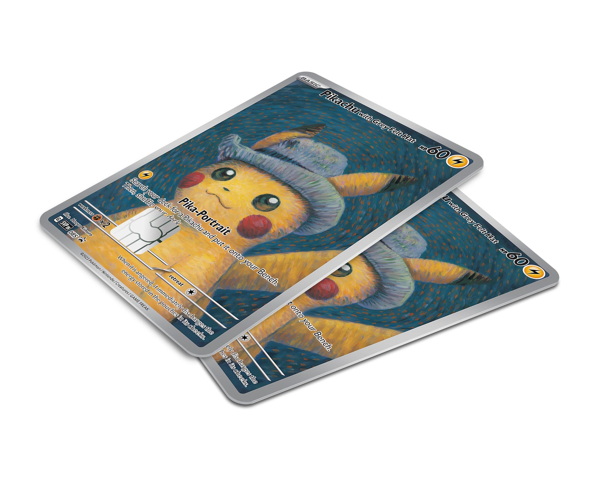 Anime Town Creations Credit Card Grey Hat Pikachu Pokemon Card Window Skins - Anime Pokemon Credit Card Skin