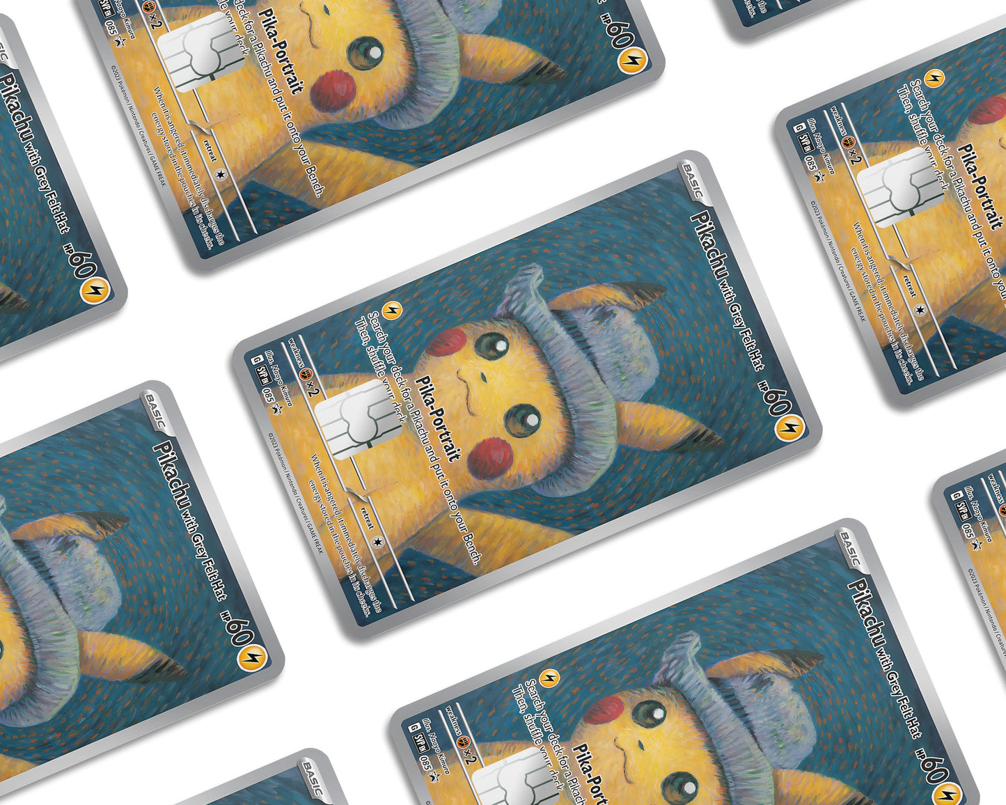 Anime Town Creations Credit Card Grey Hat Pikachu Pokemon Card Window Skins - Anime Pokemon Credit Card Skin
