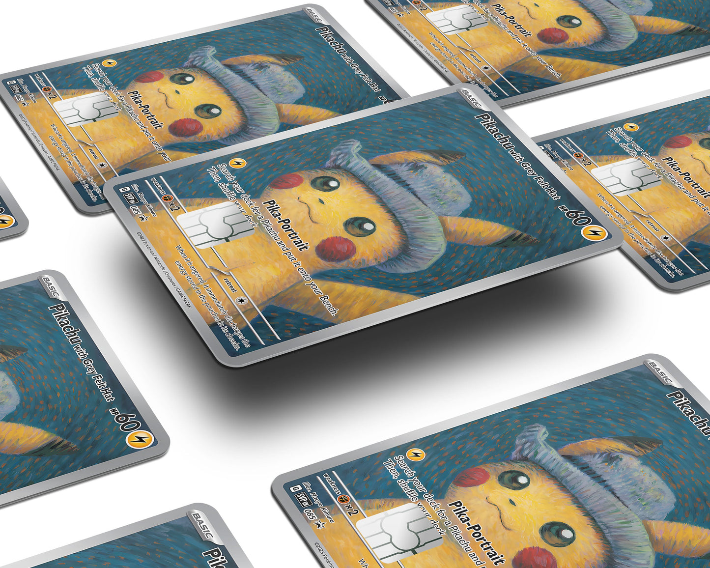 Anime Town Creations Credit Card Grey Hat Pikachu Pokemon Card Window Skins - Anime Pokemon Credit Card Skin