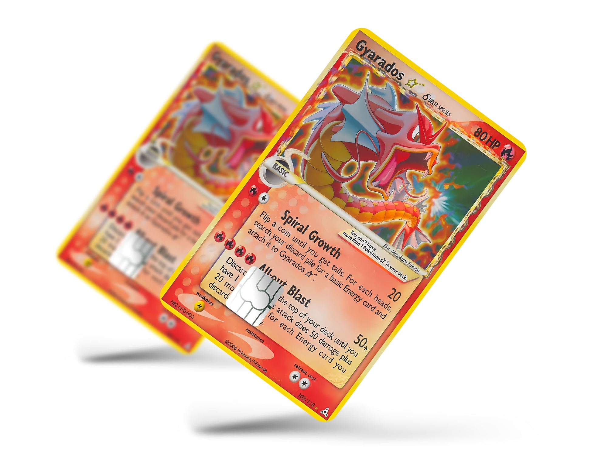 Anime Town Creations Credit Card Gyarados Star Pokemon Card Full Skins - Anime Pokemon Credit Card Skin