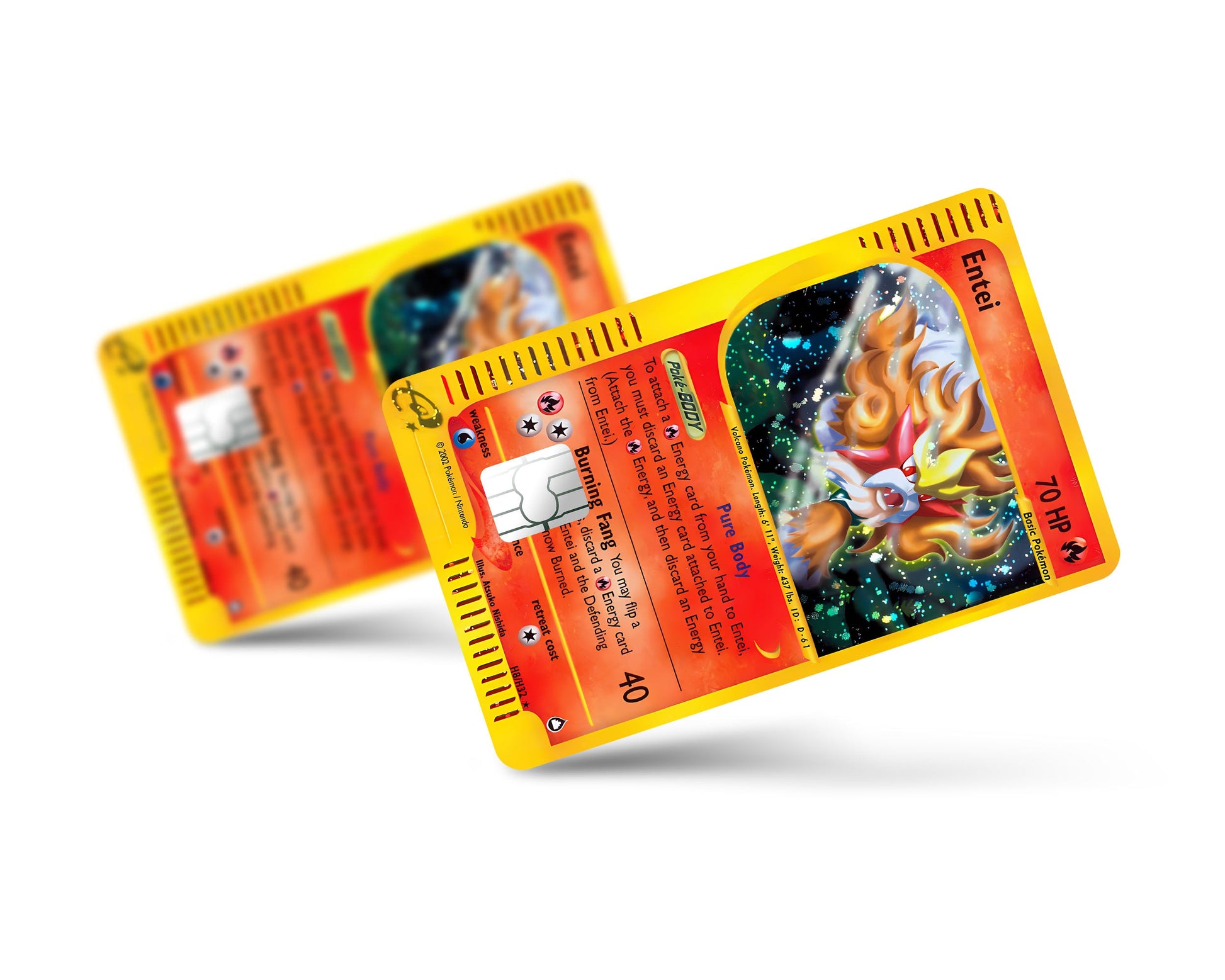 Anime Town Creations Credit Card Legendary Entei Pokemon Card Full Skins - Anime Pokemon Credit Card Skin