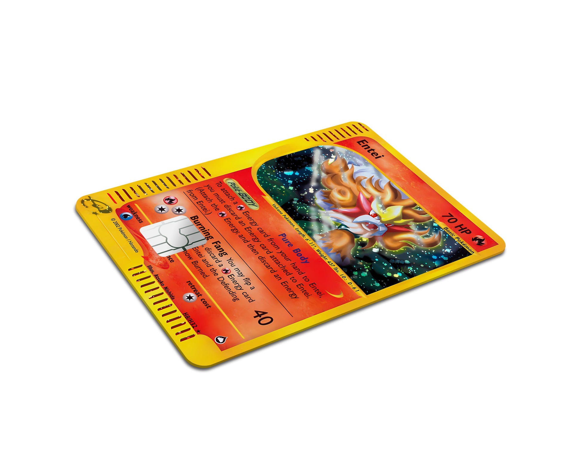 Anime Town Creations Credit Card Legendary Entei Pokemon Card Full Skins - Anime Pokemon Credit Card Skin