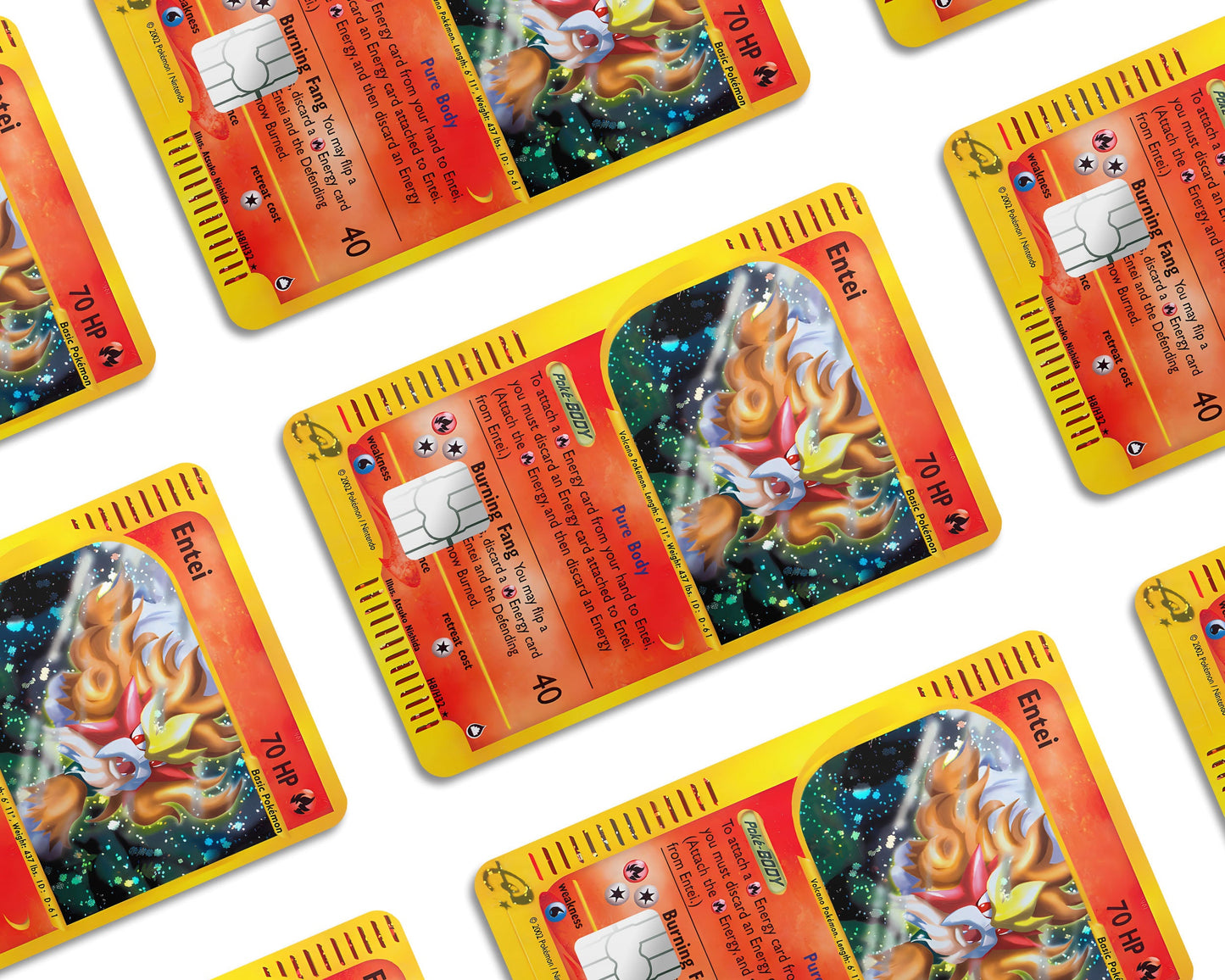 Anime Town Creations Credit Card Legendary Entei Pokemon Card Window Skins - Anime Pokemon Credit Card Skin