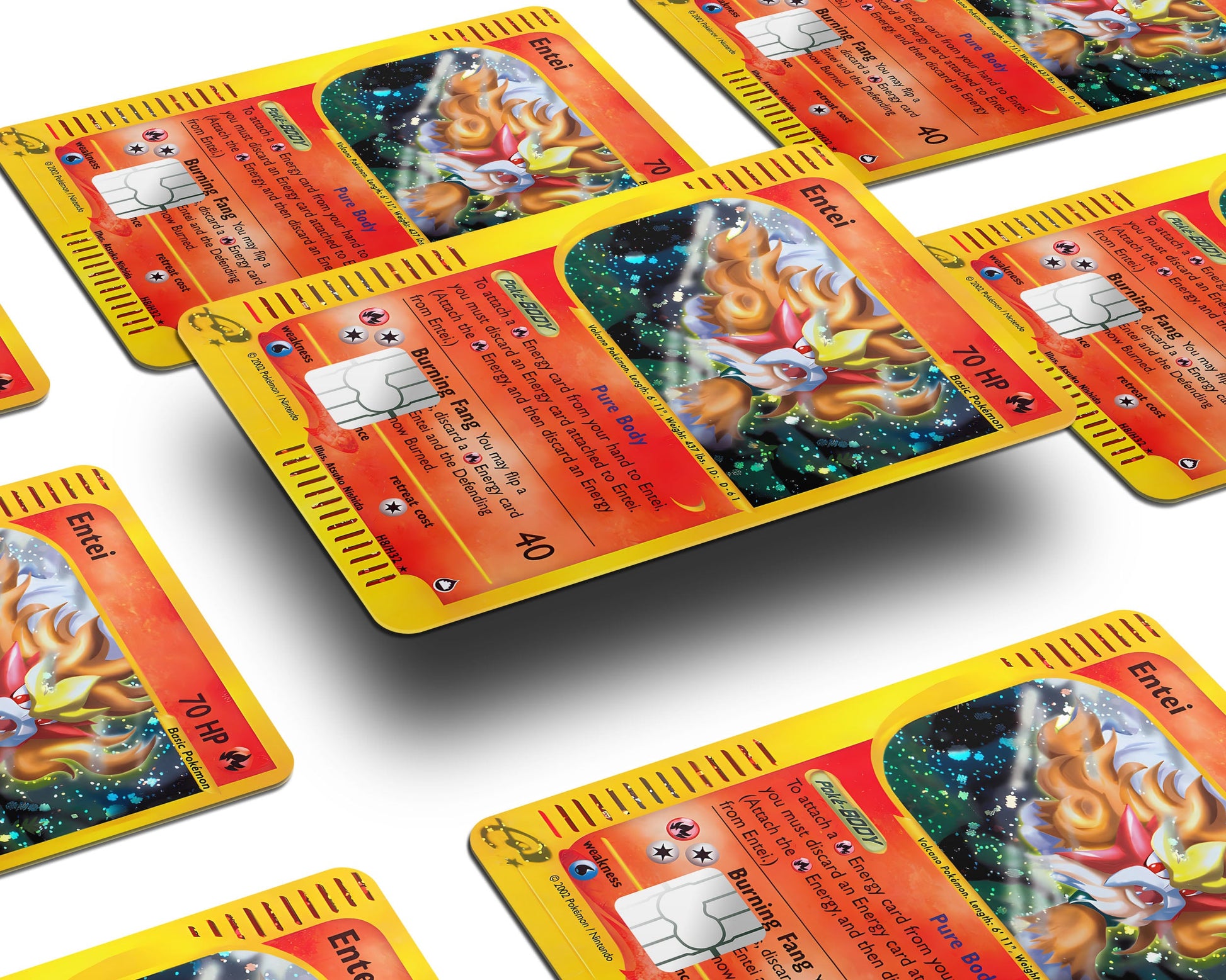 Anime Town Creations Credit Card Legendary Entei Pokemon Card Window Skins - Anime Pokemon Credit Card Skin