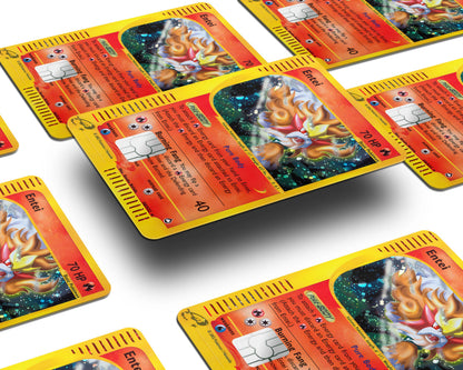 Anime Town Creations Credit Card Legendary Entei Pokemon Card Window Skins - Anime Pokemon Credit Card Skin