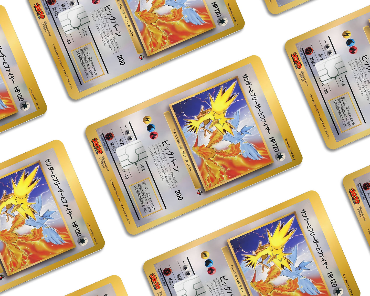 Anime Town Creations Credit Card Legendary Moltres Zapdos Articuno JP Pokemon Card Window Skins - Anime Pokemon Credit Card Skin