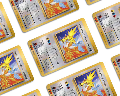 Anime Town Creations Credit Card Legendary Moltres Zapdos Articuno JP Pokemon Card Window Skins - Anime Pokemon Credit Card Skin