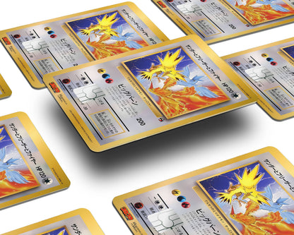 Anime Town Creations Credit Card Legendary Moltres Zapdos Articuno JP Pokemon Card Window Skins - Anime Pokemon Credit Card Skin