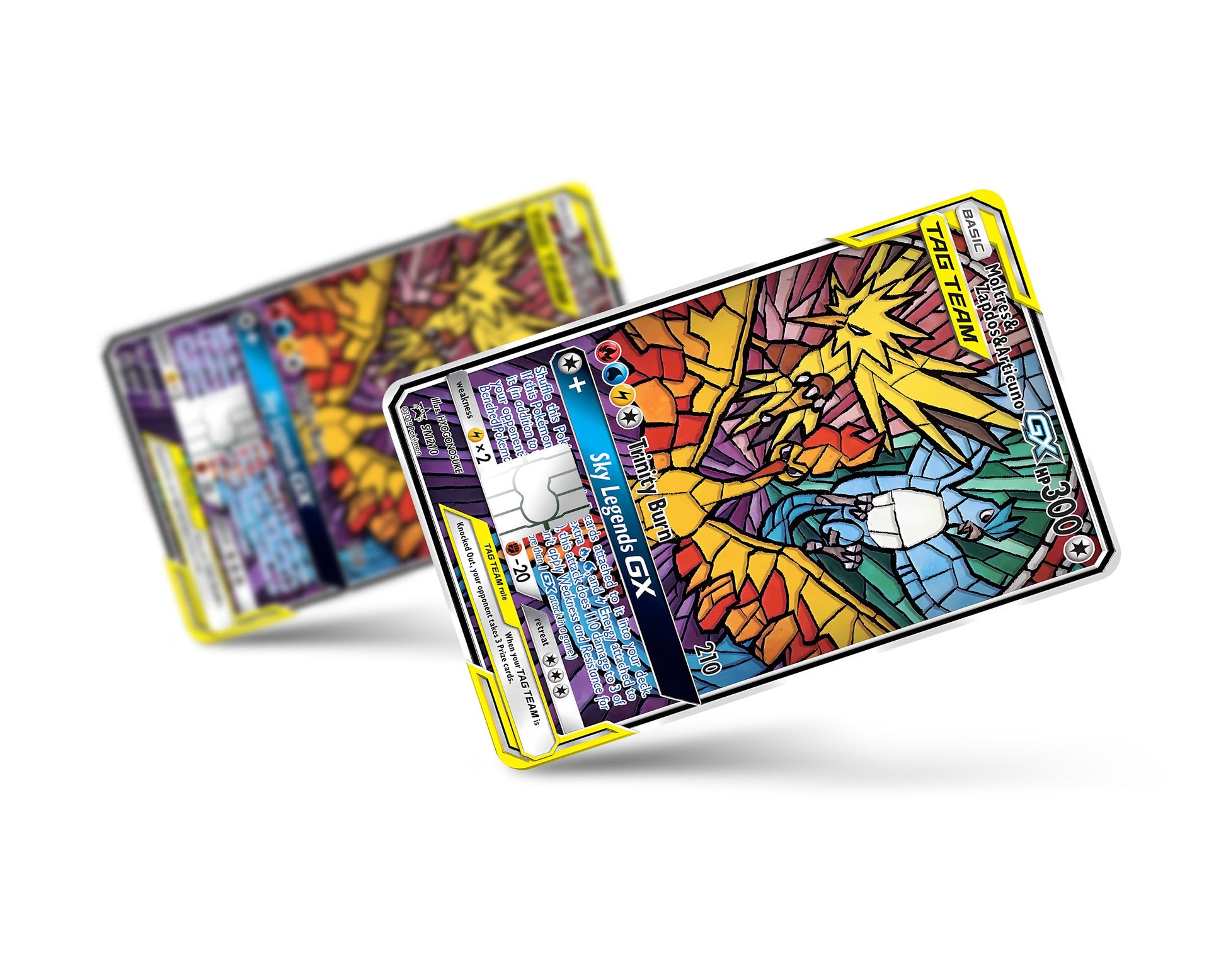 Anime Town Creations Credit Card Legendary Moltres Zapdos Articuno Pokemon Card Full Skins - Anime Pokemon Credit Card Skin