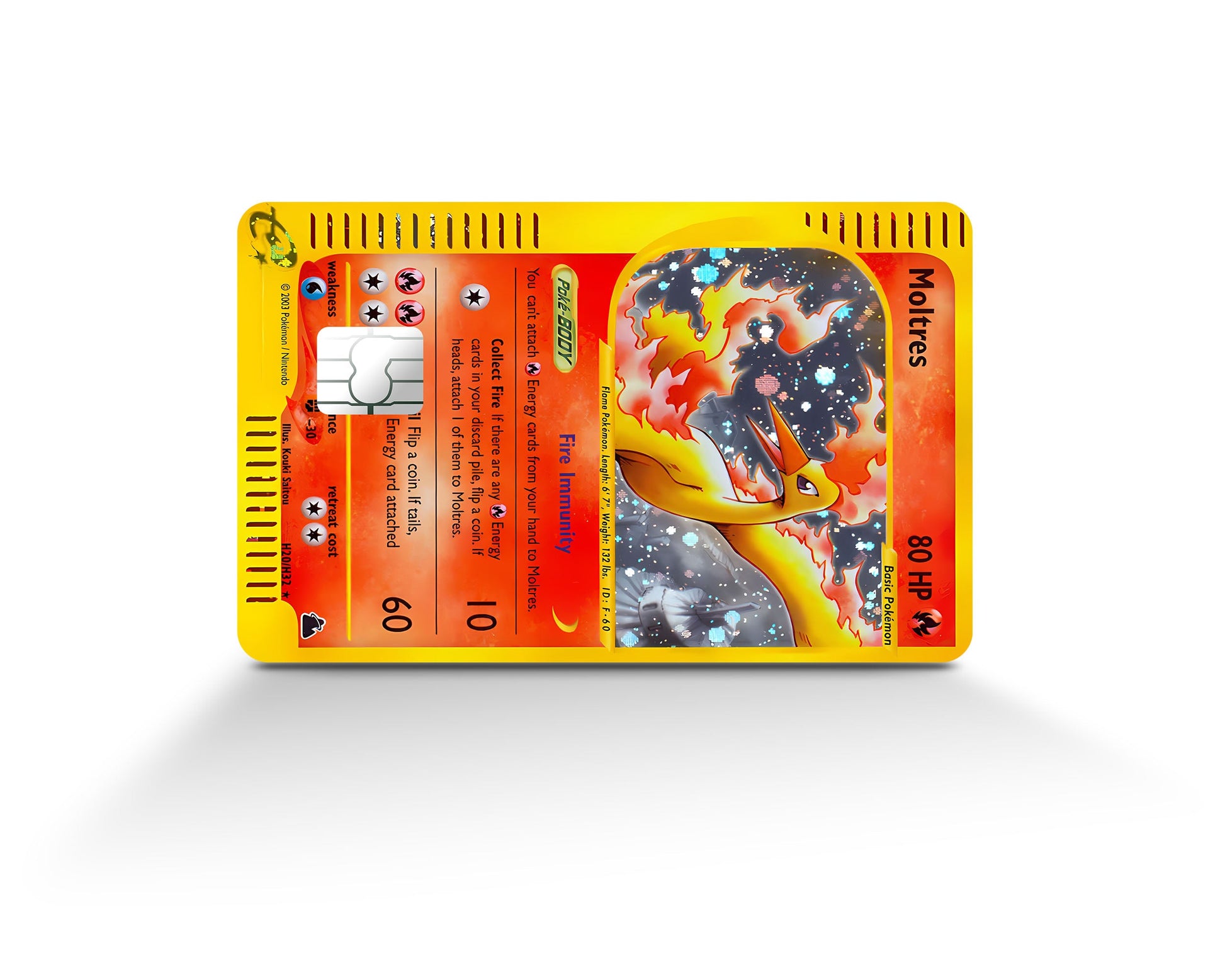 Anime Town Creations Credit Card Legendary Moltres Pokemon Card Full Skins - Anime Pokemon Credit Card Skin