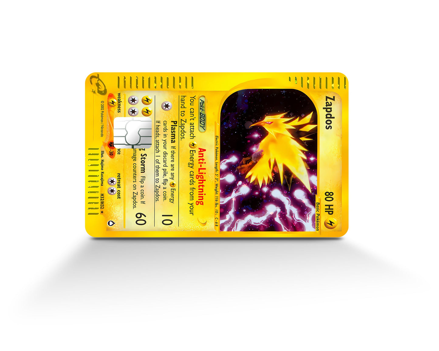 Anime Town Creations Credit Card Legendary Zapdos Pokemon Card Full Skins - Anime Pokemon Credit Card Skin
