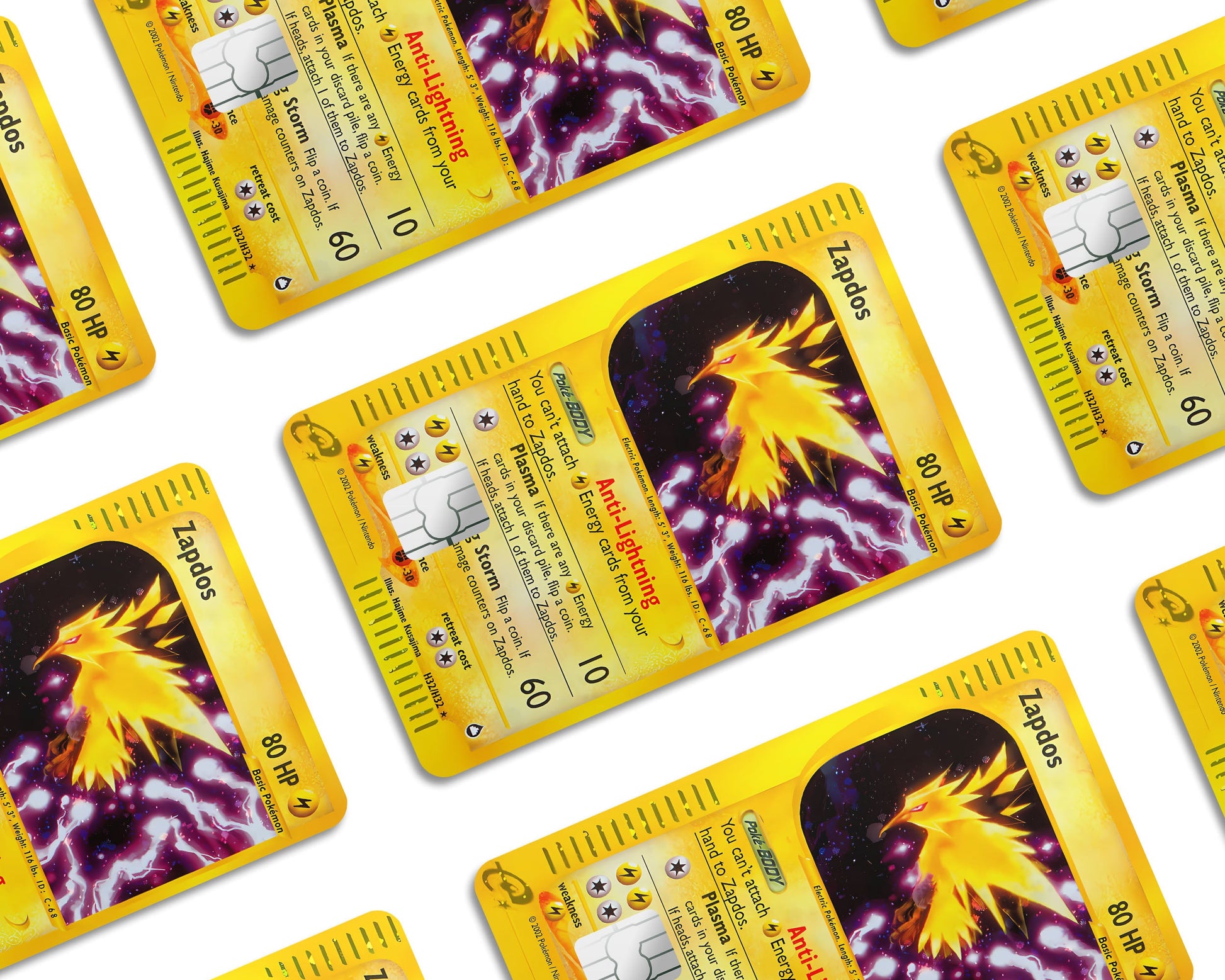 Anime Town Creations Credit Card Legendary Zapdos Pokemon Card Window Skins - Anime Pokemon Credit Card Skin