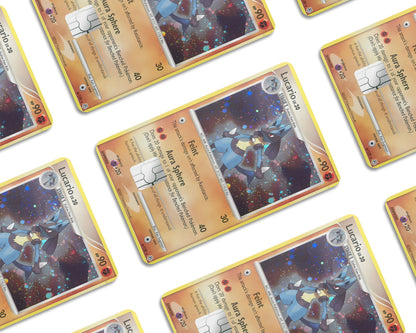 Anime Town Creations Credit Card Lucario Pokemon Card Window Skins - Anime Pokemon Credit Card Skin