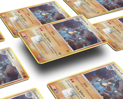 Anime Town Creations Credit Card Lucario Pokemon Card Window Skins - Anime Pokemon Credit Card Skin