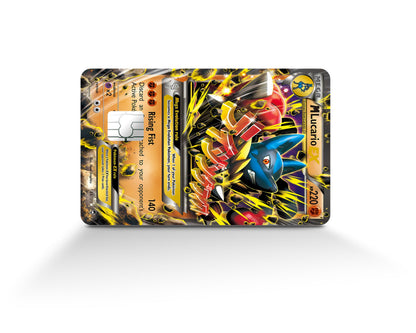 Anime Town Creations Credit Card Mega Lucario Pokemon Card Full Skins - Anime Pokemon Credit Card Skin