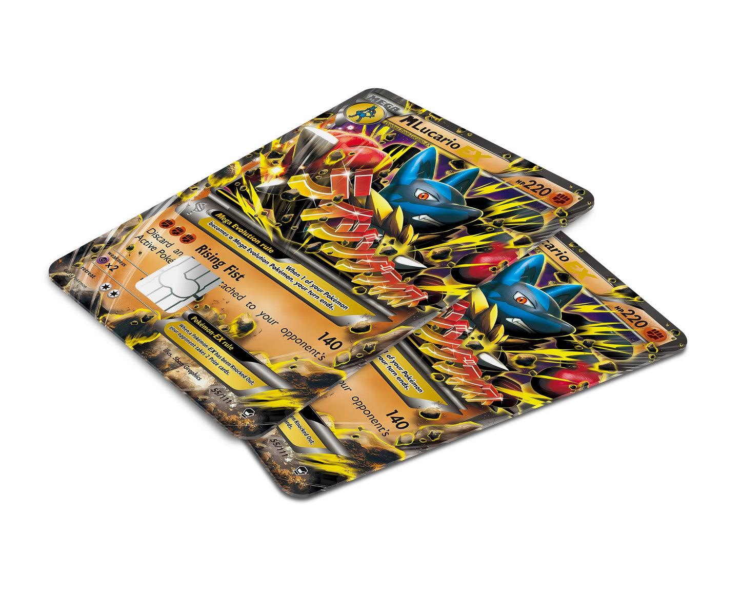 Anime Town Creations Credit Card Mega Lucario Pokemon Card Window Skins - Anime Pokemon Credit Card Skin