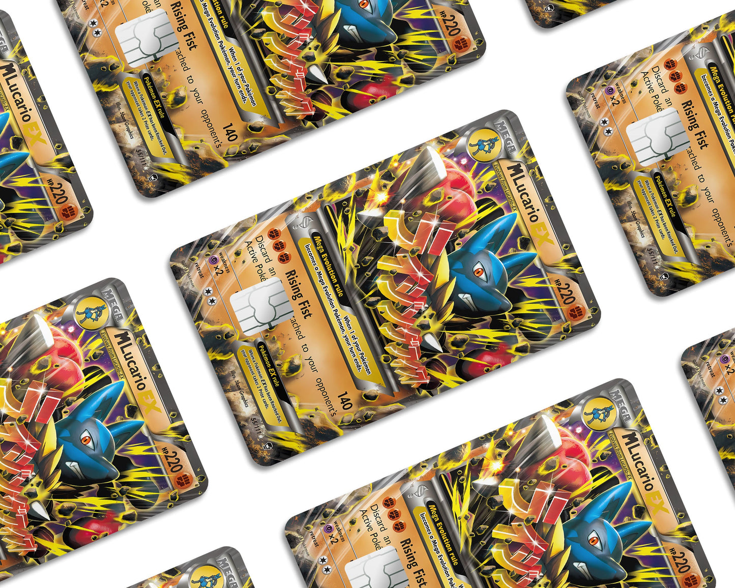 Anime Town Creations Credit Card Mega Lucario Pokemon Card Window Skins - Anime Pokemon Credit Card Skin