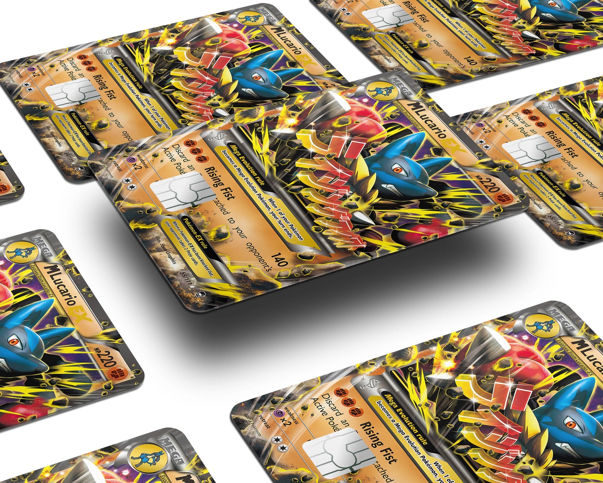 Anime Town Creations Credit Card Mega Lucario Pokemon Card Window Skins - Anime Pokemon Credit Card Skin