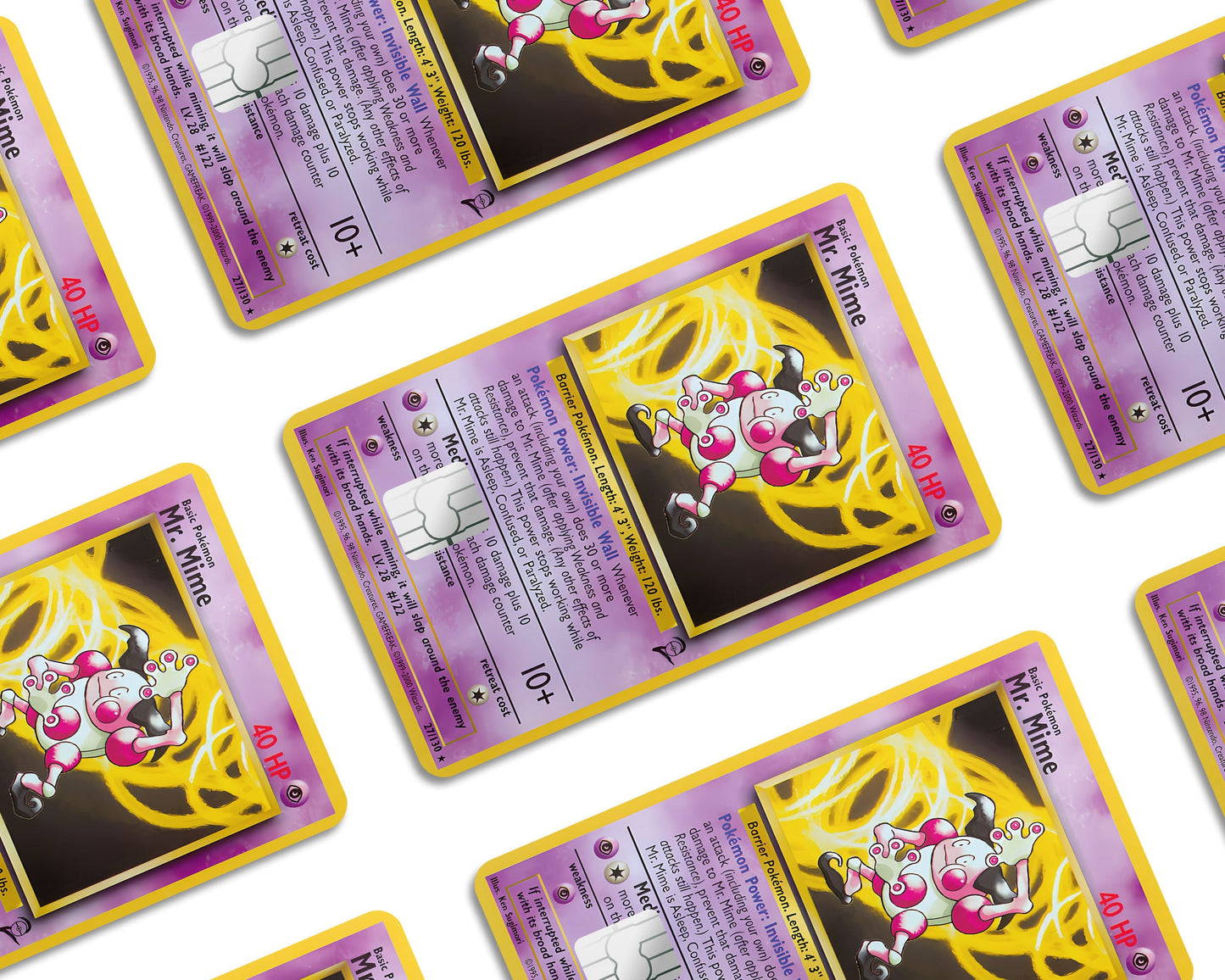Anime Town Creations Credit Card Mr Mime Pokemon Card Window Skins - Anime Pokemon Credit Card Skin