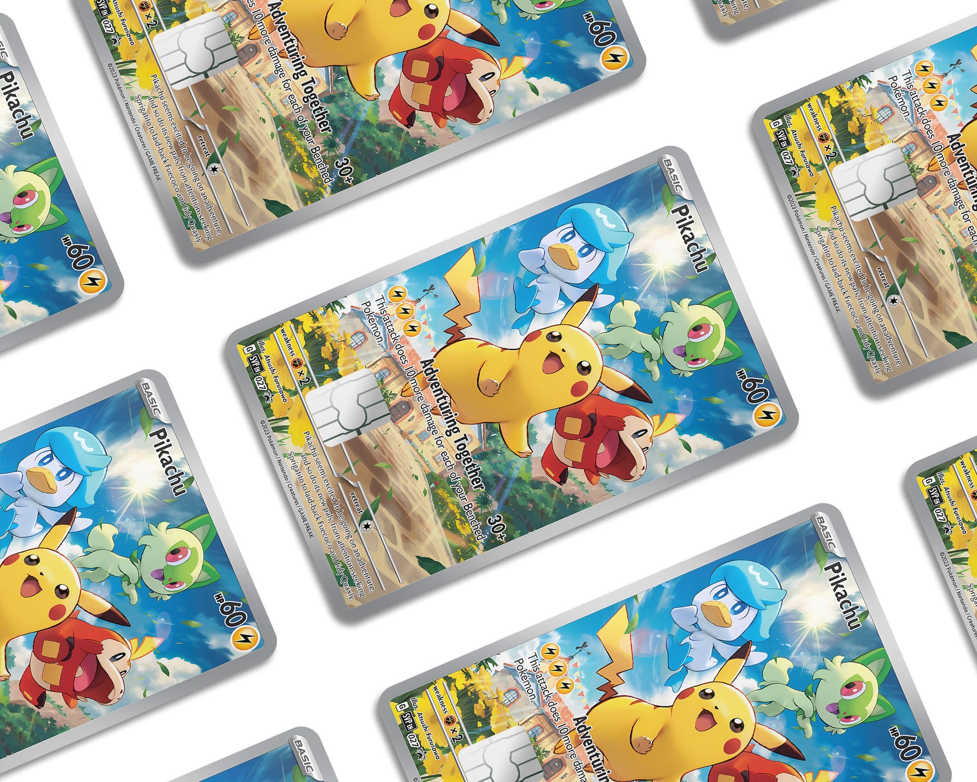 Anime Town Creations Credit Card Pikachu & Friends Pokemon Card Window Skins - Anime Pokemon Credit Card Skin