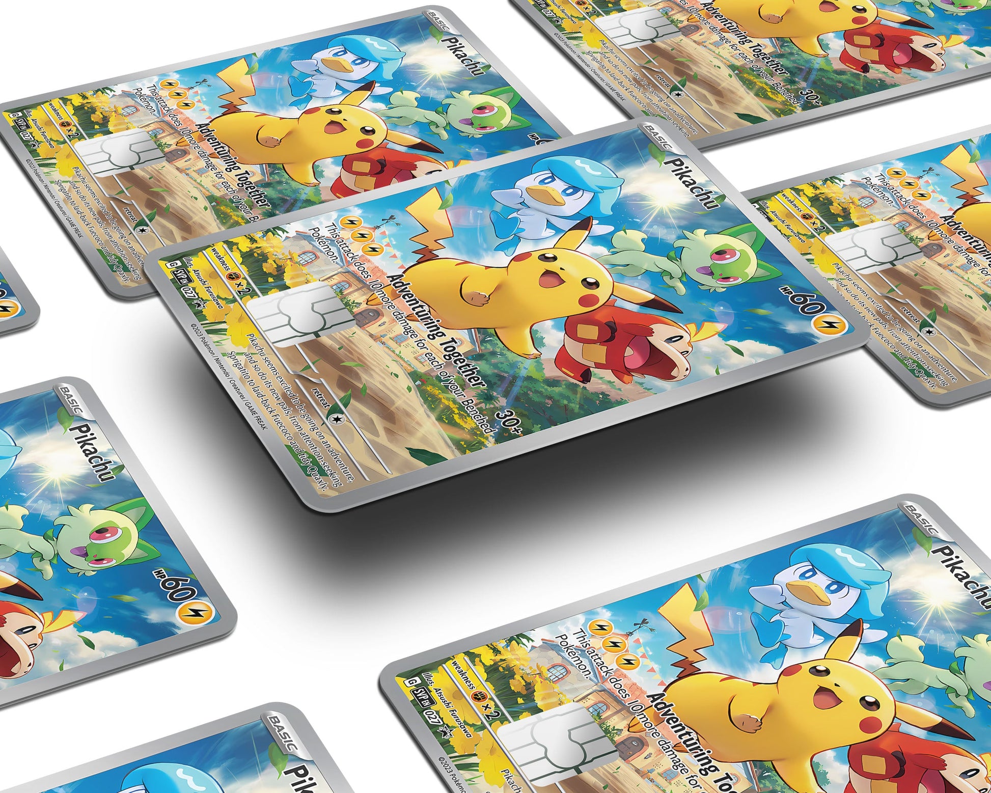 Anime Town Creations Credit Card Pikachu & Friends Pokemon Card Window Skins - Anime Pokemon Credit Card Skin