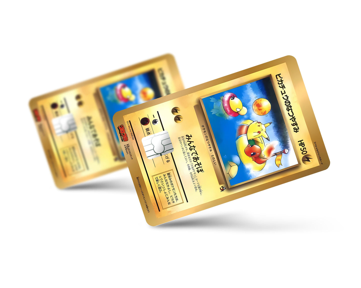 Anime Town Creations Credit Card Pikachu Summer Vacation JP Pokemon Card Full Skins - Anime Pokemon Credit Card Skin