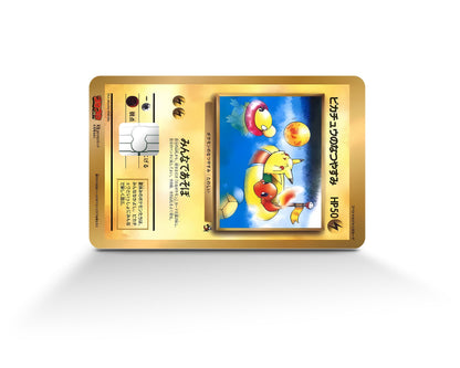 Anime Town Creations Credit Card Pikachu Summer Vacation JP Pokemon Card Full Skins - Anime Pokemon Credit Card Skin