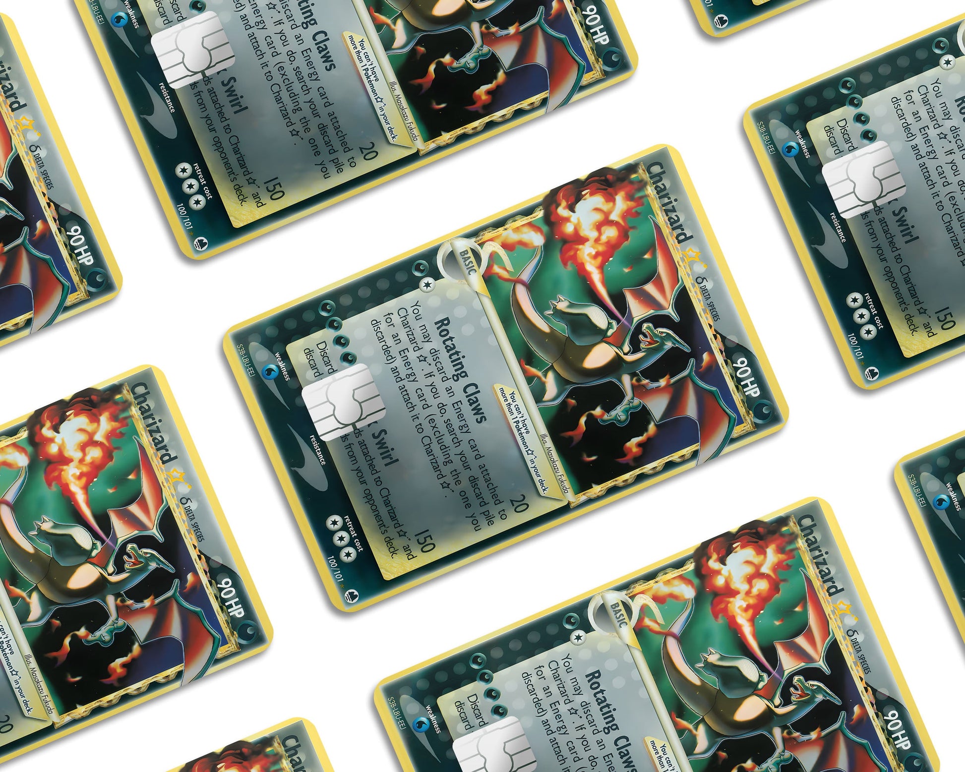 Anime Town Creations Credit Card Promo Charizard Star Pokemon Card Window Skins - Anime Pokemon Credit Card Skin