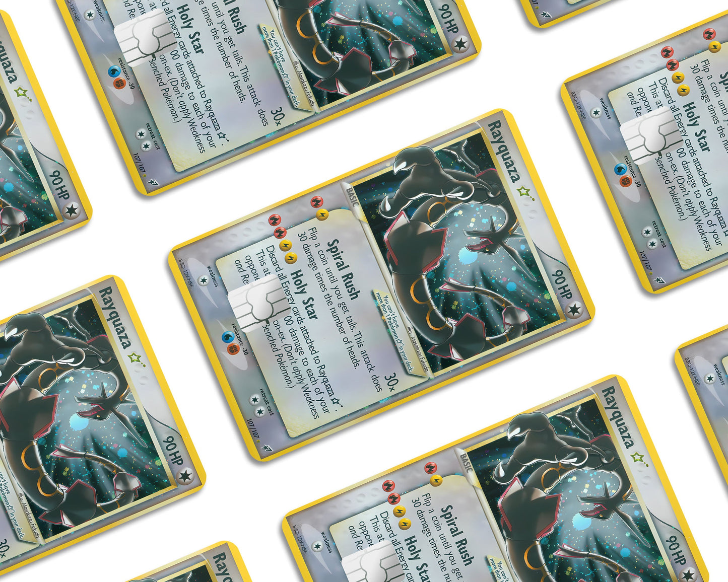 Anime Town Creations Credit Card Promo Rayquaza Star Pokemon Card Window Skins - Anime Pokemon Credit Card Skin