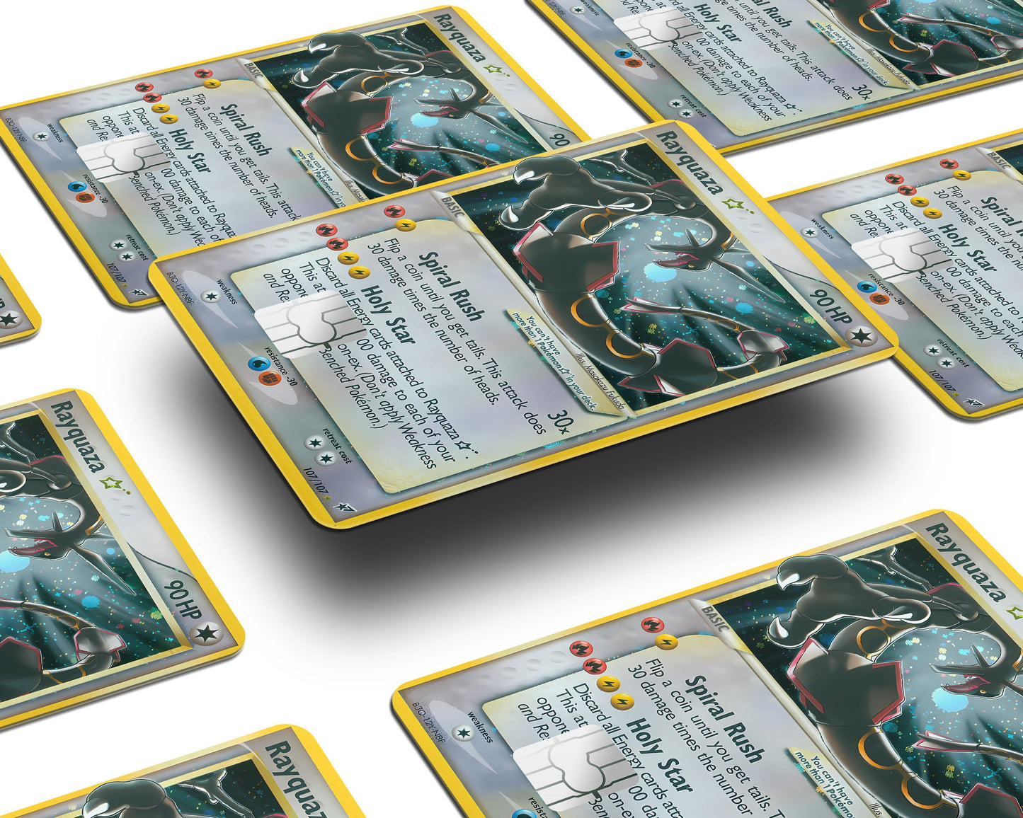 Anime Town Creations Credit Card Promo Rayquaza Star Pokemon Card Window Skins - Anime Pokemon Credit Card Skin