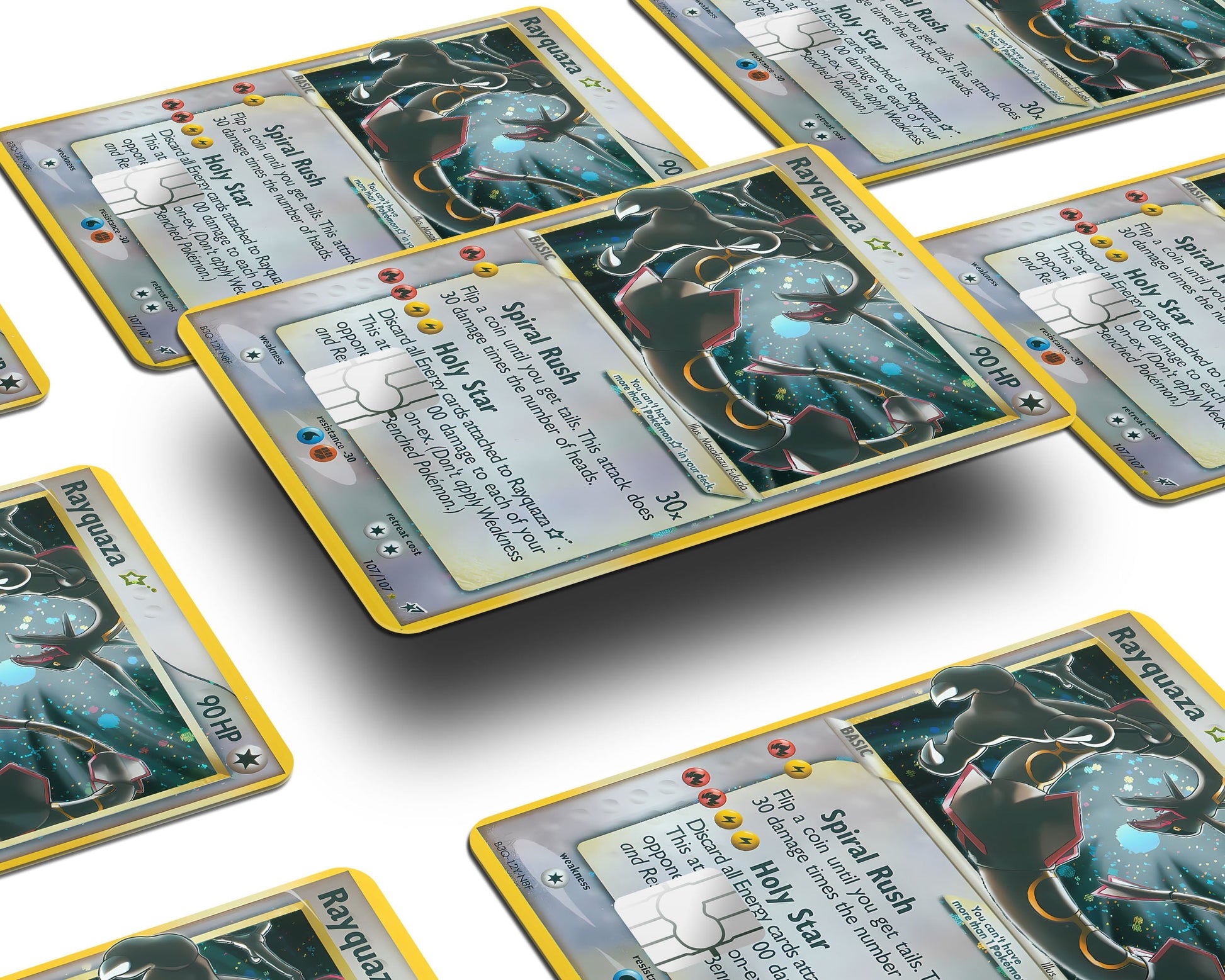 Anime Town Creations Credit Card Promo Rayquaza Star Pokemon Card Window Skins - Anime Pokemon Credit Card Skin