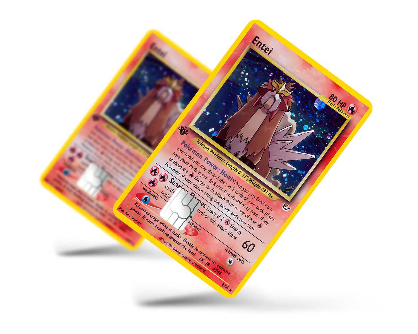 Anime Town Creations Credit Card Rare Entei Pokemon Card Full Skins - Anime Pokemon Credit Card Skin