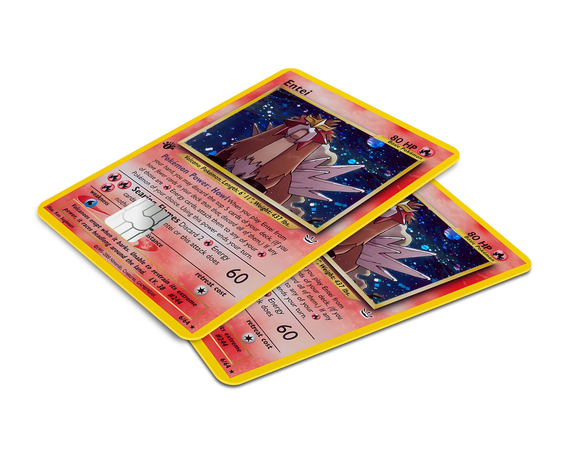 Anime Town Creations Credit Card Rare Entei Pokemon Card Window Skins - Anime Pokemon Credit Card Skin