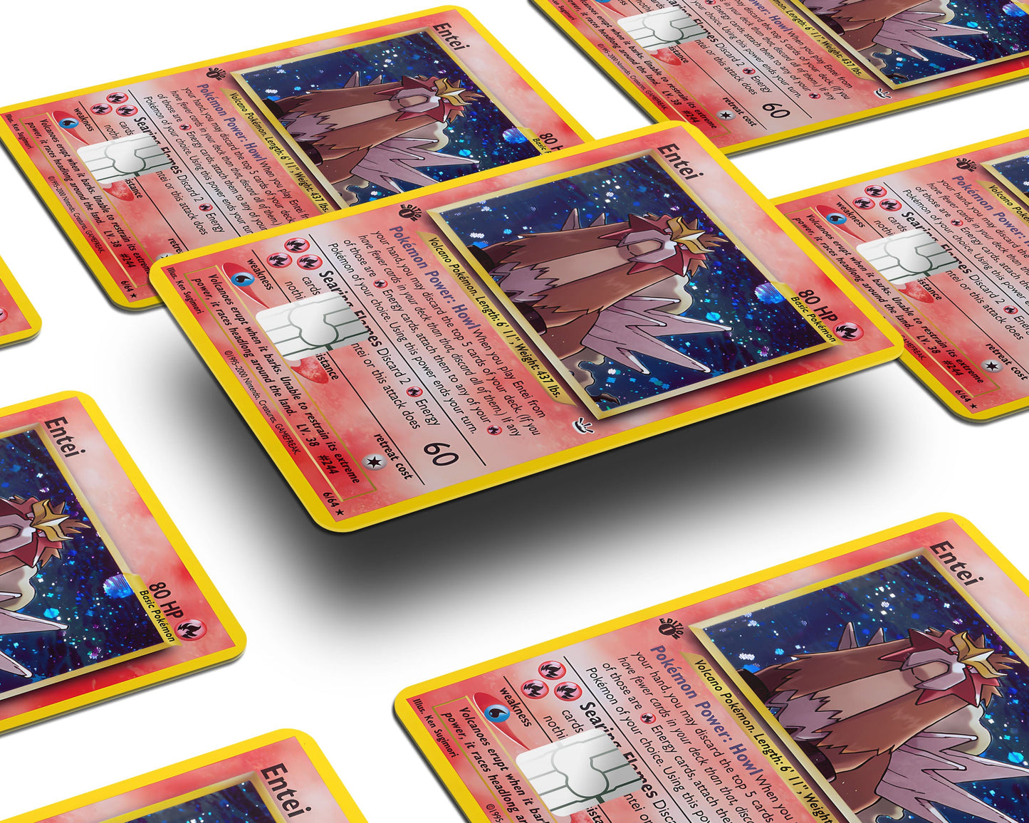 Anime Town Creations Credit Card Rare Entei Pokemon Card Window Skins - Anime Pokemon Credit Card Skin