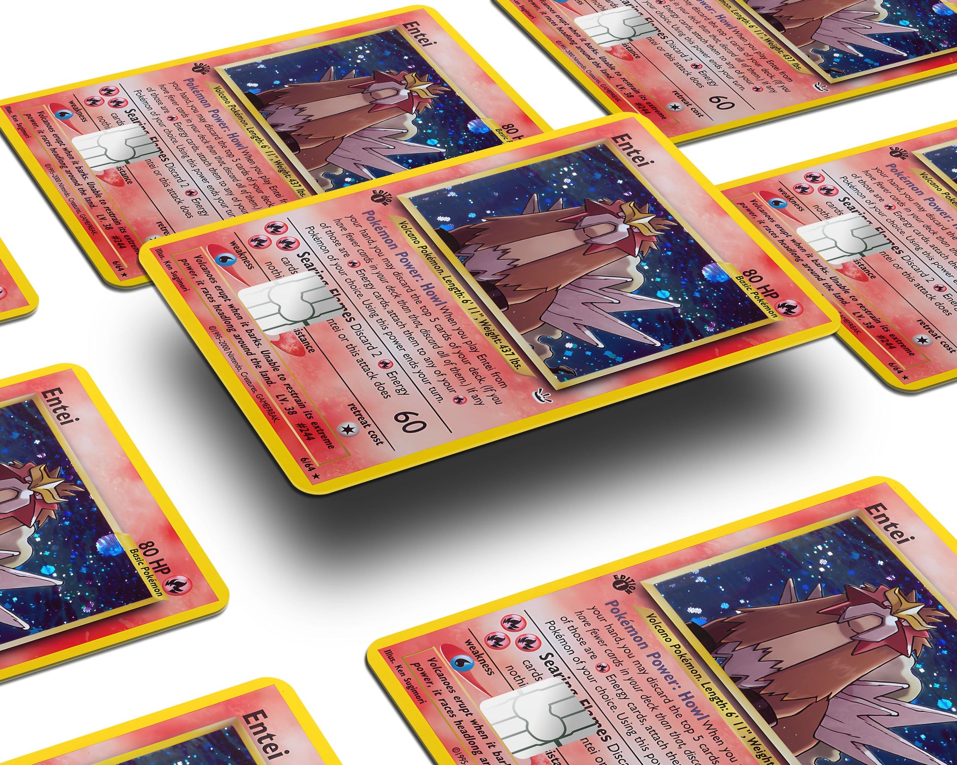 Anime Town Creations Credit Card Rare Entei Pokemon Card Window Skins - Anime Pokemon Credit Card Skin