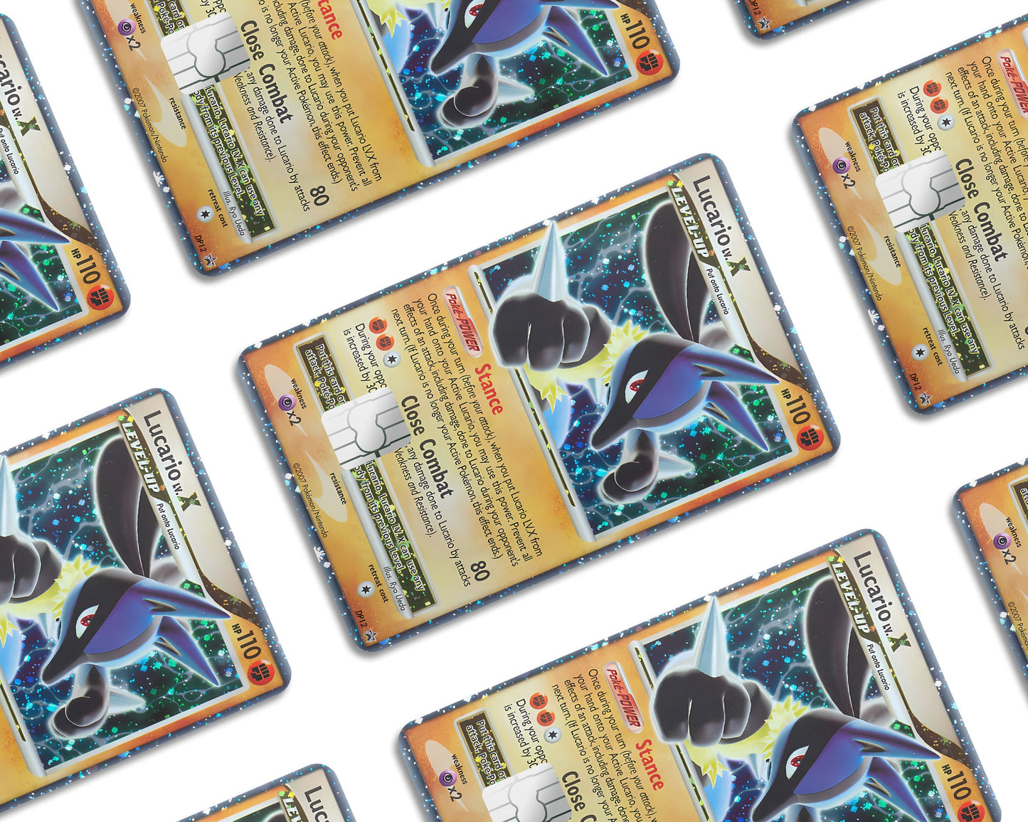Anime Town Creations Credit Card Rare Lucario Pokemon Card Window Skins - Anime Pokemon Credit Card Skin