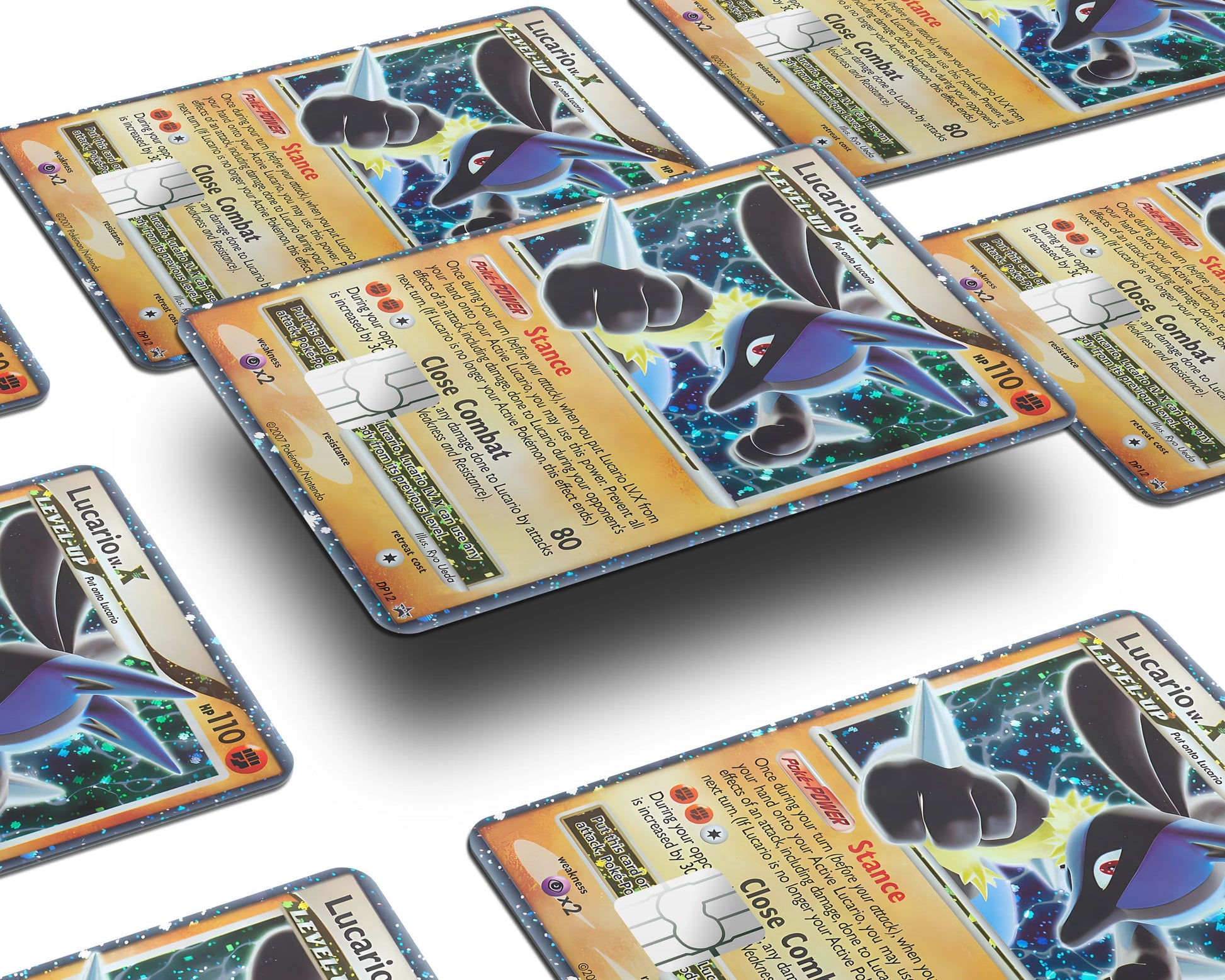Anime Town Creations Credit Card Rare Lucario Pokemon Card Window Skins - Anime Pokemon Credit Card Skin
