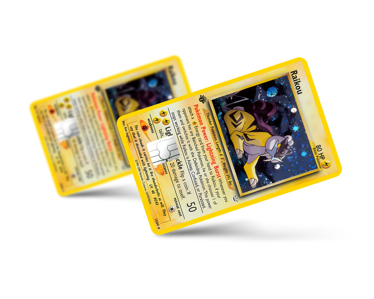 Anime Town Creations Credit Card Rare Raikou Pokemon Card Full Skins - Anime Pokemon Credit Card Skin