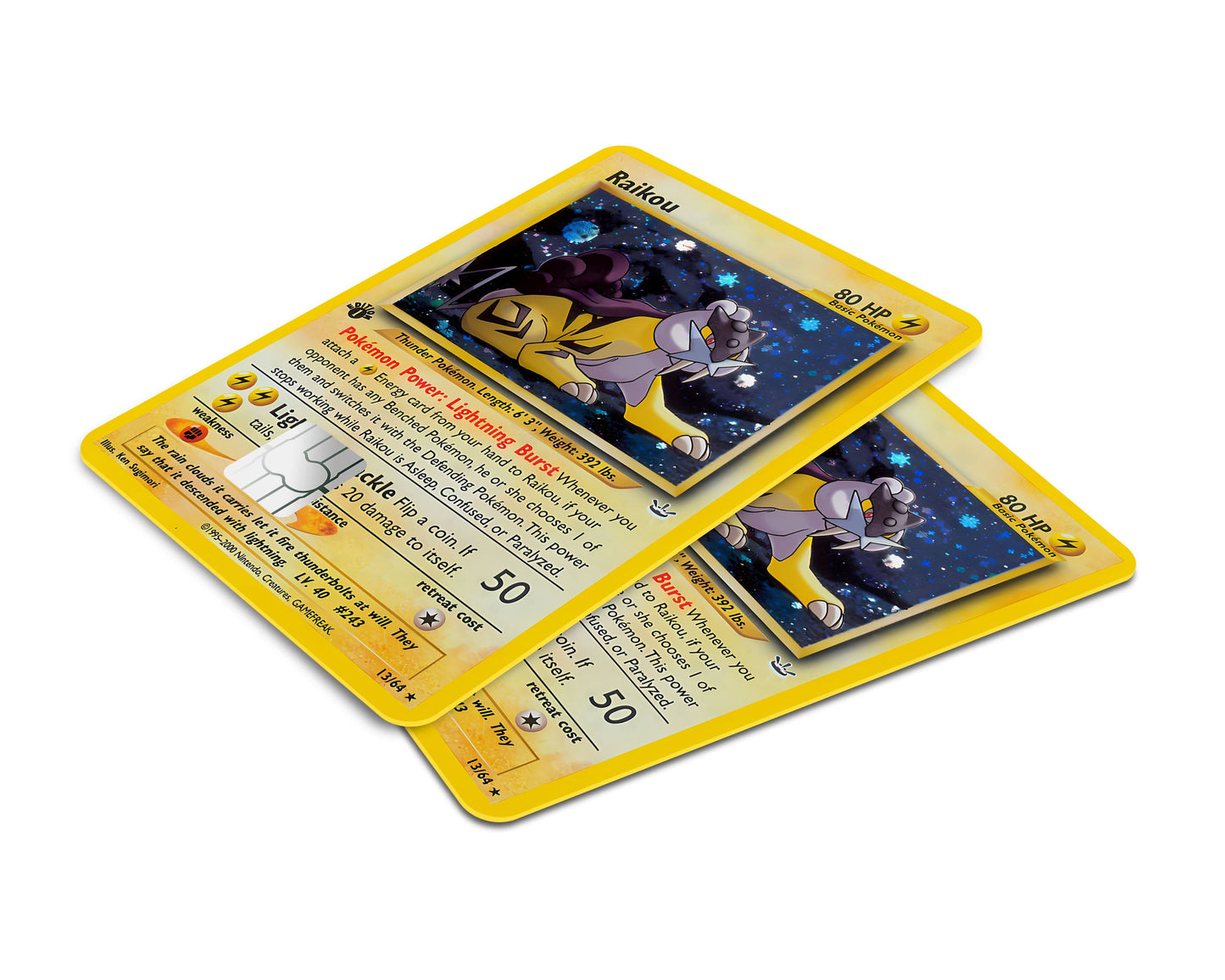 Anime Town Creations Credit Card Rare Raikou Pokemon Card Window Skins - Anime Pokemon Credit Card Skin