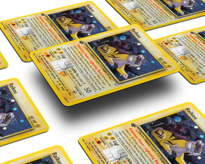 Anime Town Creations Credit Card Rare Raikou Pokemon Card Window Skins - Anime Pokemon Credit Card Skin