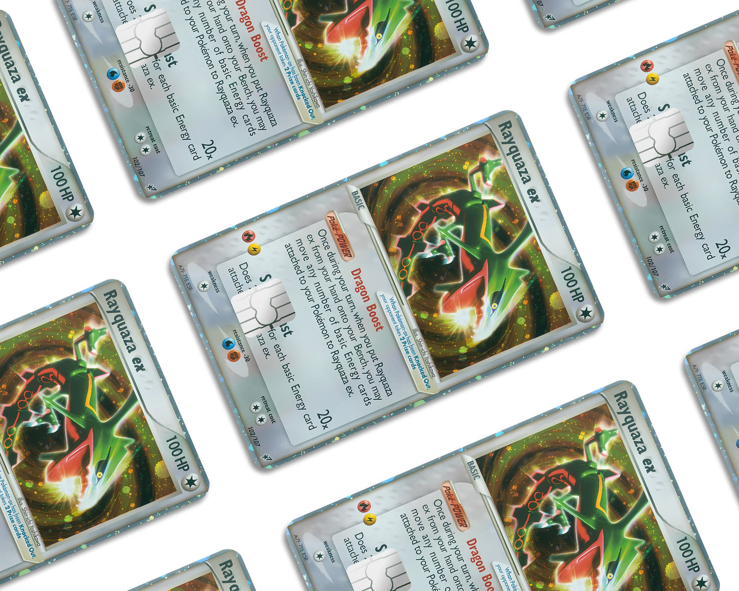 Anime Town Creations Credit Card Rare Rayquaza Pokemon Card Full Skins - Anime Pokemon Credit Card Skin
