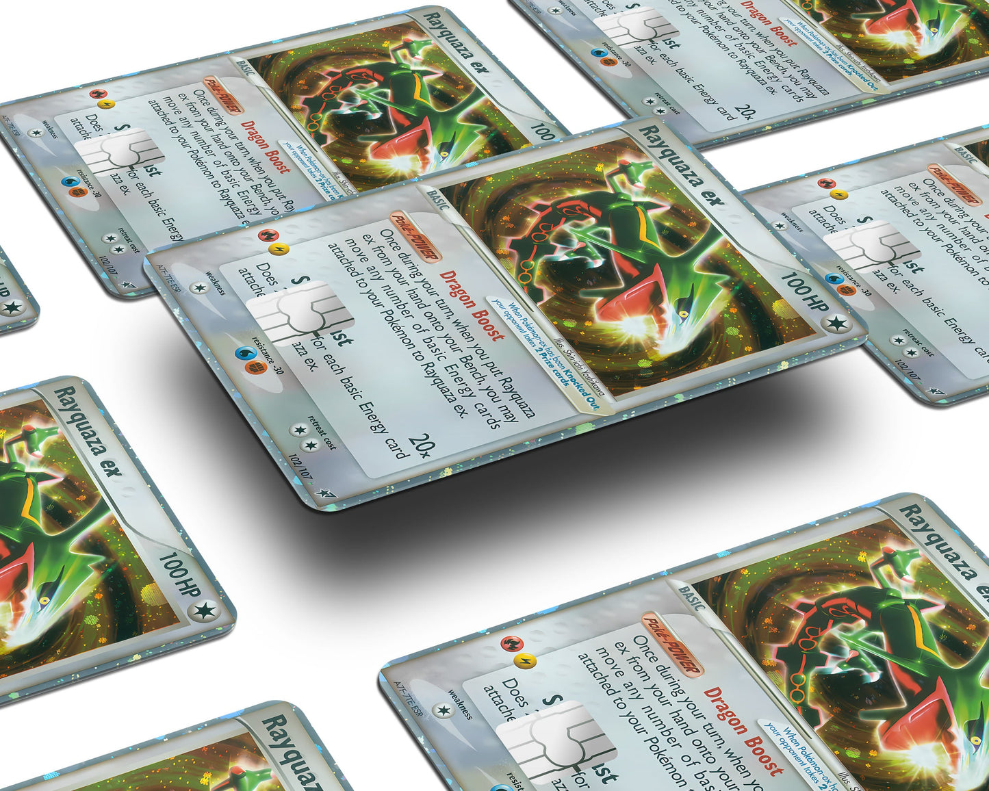 Anime Town Creations Credit Card Rare Rayquaza Pokemon Card Full Skins - Anime Pokemon Credit Card Skin