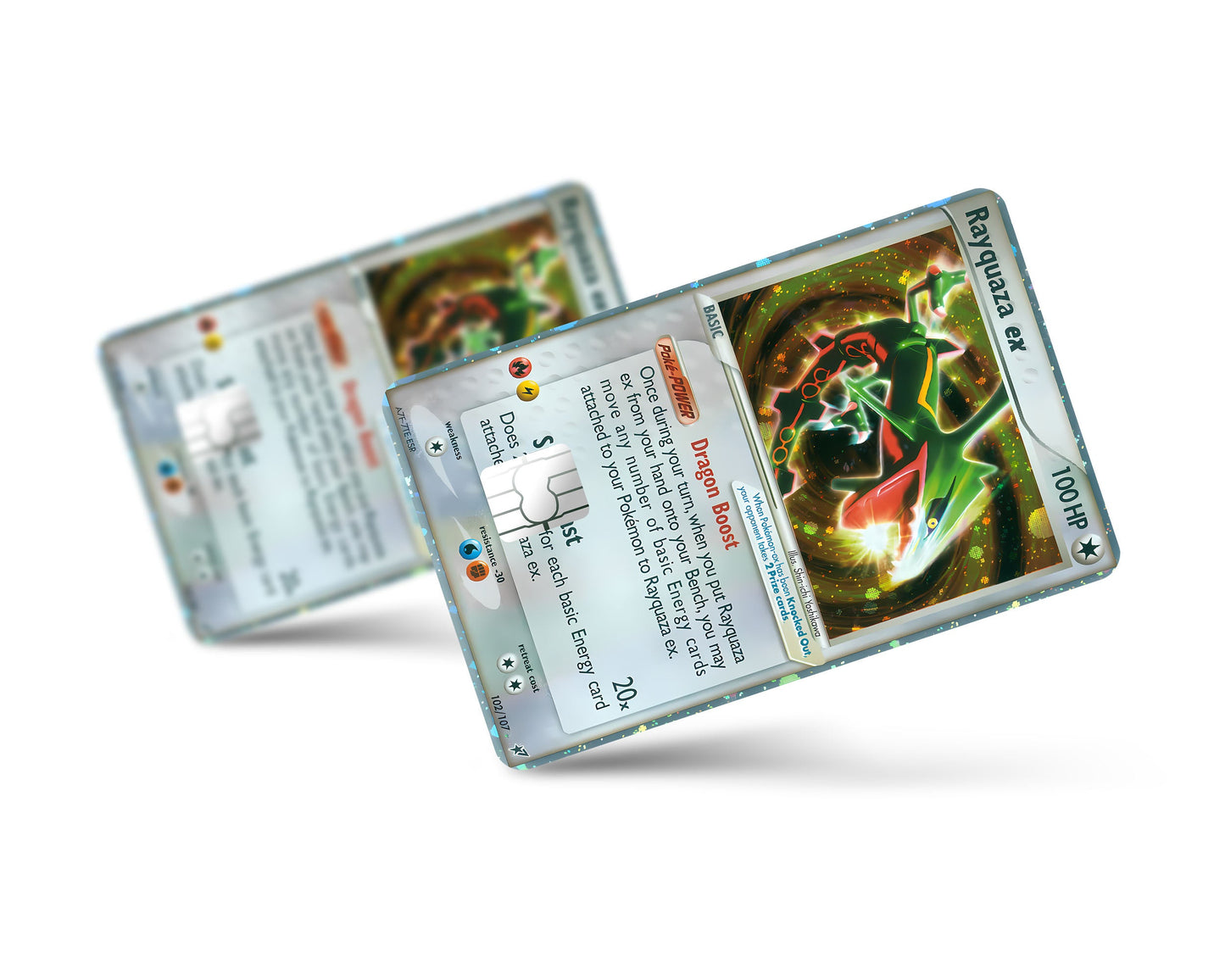 Anime Town Creations Credit Card Rare Rayquaza Pokemon Card Window Skins - Anime Pokemon Credit Card Skin